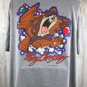 Warner Bros. Looney Tunes Logo Gray Tee with Colorful Label